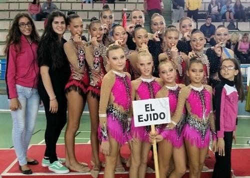 Medallas de oro y plata para el Gimnasia Rítmica de El Ejido en el II Torneo de Conjuntos 'Lidia Redondo'