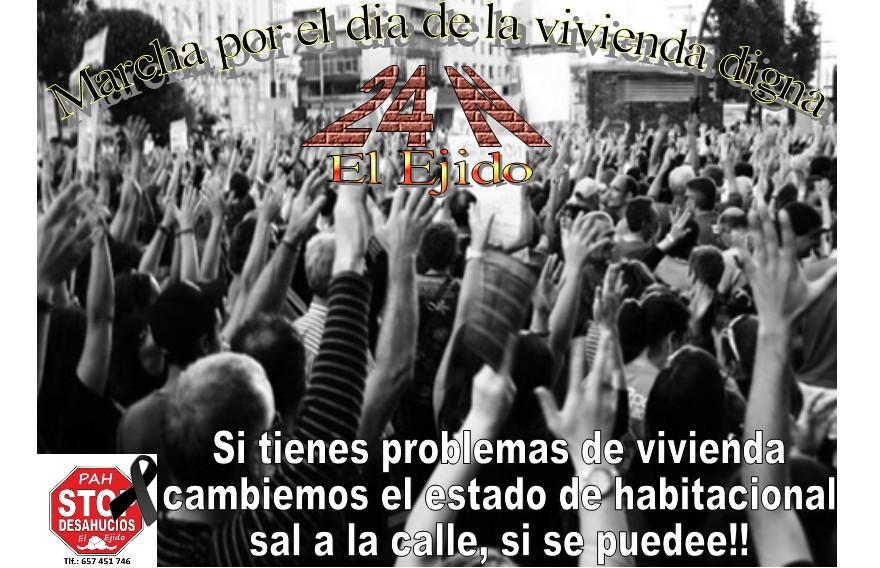 Stop Deshaucios El Ejido convoca, para el lunes, una marcha en El Ejido por el Día de la Vivienda Digna