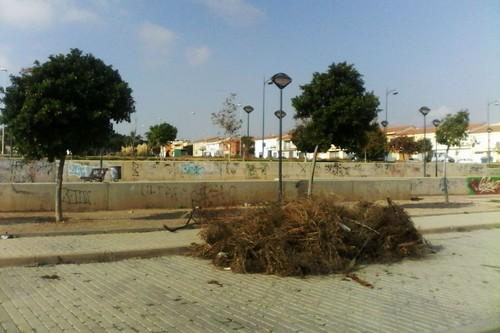 El Partido de Almería denuncia el abandono generalizado de los parques y zonas verdes del municipio