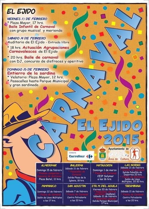 El Ejido celebrará el Carnaval con una completa programación que incluye baile infantil, concurso de agrupaciones y Entierro de la Sardina
