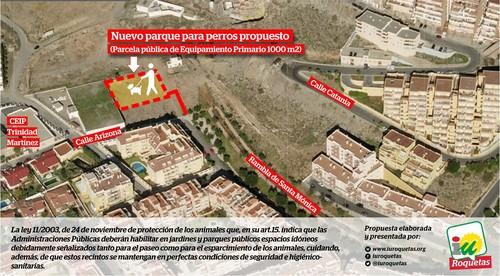 IU Roquetas propone crear una zona pública para perros en Aguadulce