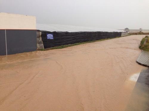 El temporal comienza a inundar algunos invernaderos en El Ejido