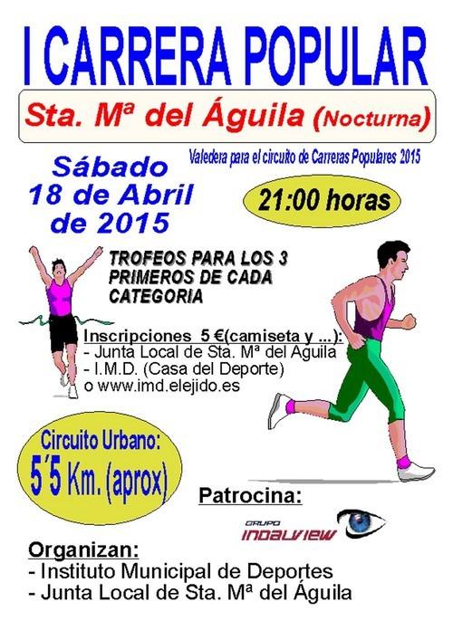 Continúa abierto el plazo de inscripción para participar en la I Carrera Popular Nocturna de Santa María del Águila