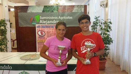 Vicente Marhuenda y María Rubio, del Club de Tenis El Ejido, campeones del Circuito Blanes
