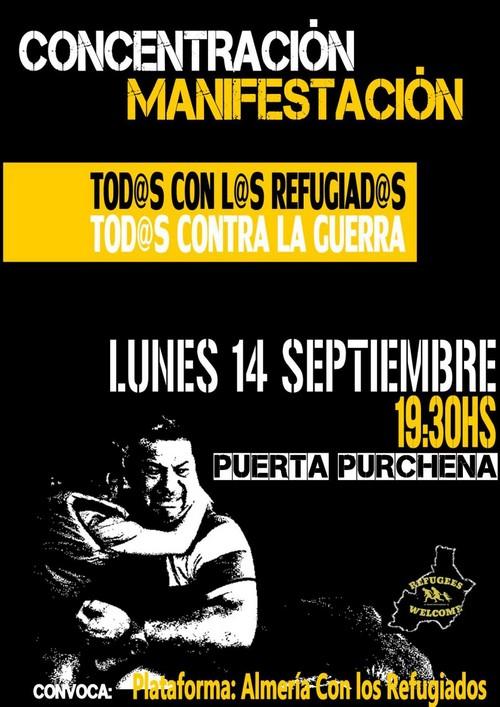 La Plataforma Almería conovoca una concentración de apoyo a los refugiados sirios