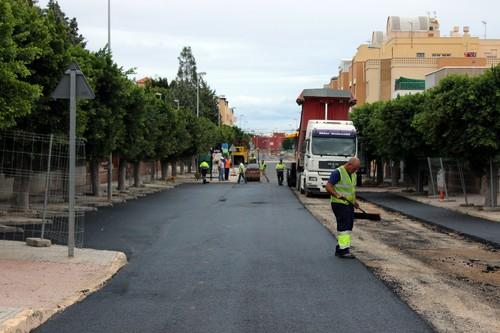 Finalizada la primera fase de asfaltado del proyecto de mejora de red de pluviales de la avda. Príncipe de Asturias