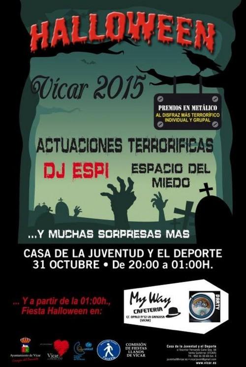 Vícar celebrará en la Casa de la Juventud y el Deporte su particular Noche de Halloween