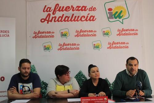 IU El Ejido reitera su rechazo a la estructura y convenio marco de la empresa pública DUE