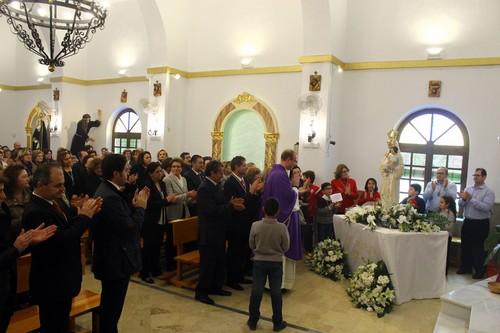 El núcleo de Balerma se rinde, pese al mal tiempo, a la imagen renovada de su patrona la Virgen de Las Mercedes