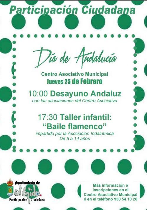 Participación Ciudadana celebra el Día de Andalucía con la realización de un Taller Infantil de Flamenco y un Desayuno Andaluz