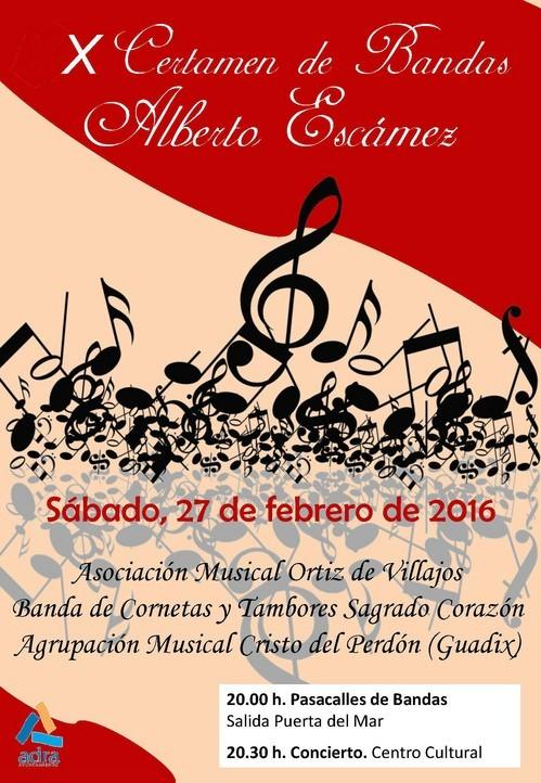 El Certamen de Bandas ‘Alberto Escámez’ de Adra alcanza su décima edición