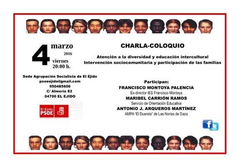El PSOE de El Ejido acogerá el próximo viernes una charla-coloquio sobre educación intercultural