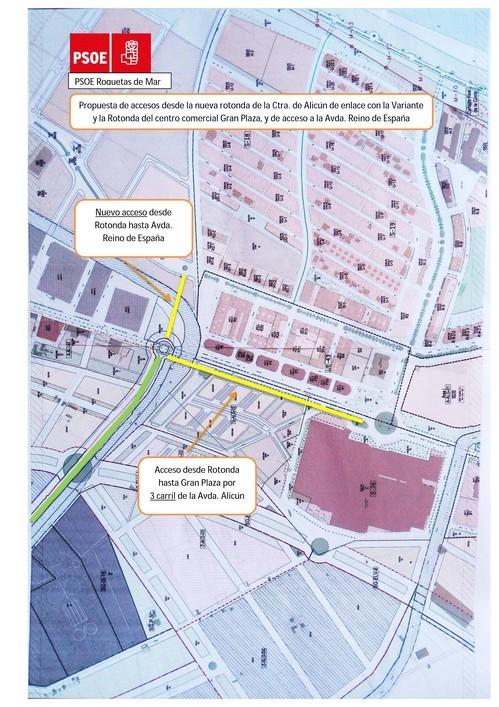 El PSOE propone la creación de un tercer carril en la carretera Alicún para desbloquear las retenciones de tráfico