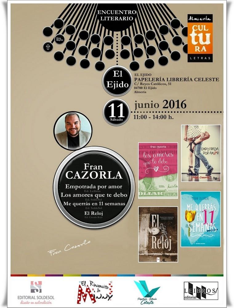 La papelería-librería Celeste de El Ejido organiza un encuentro literario con el autor Fran Cazorla