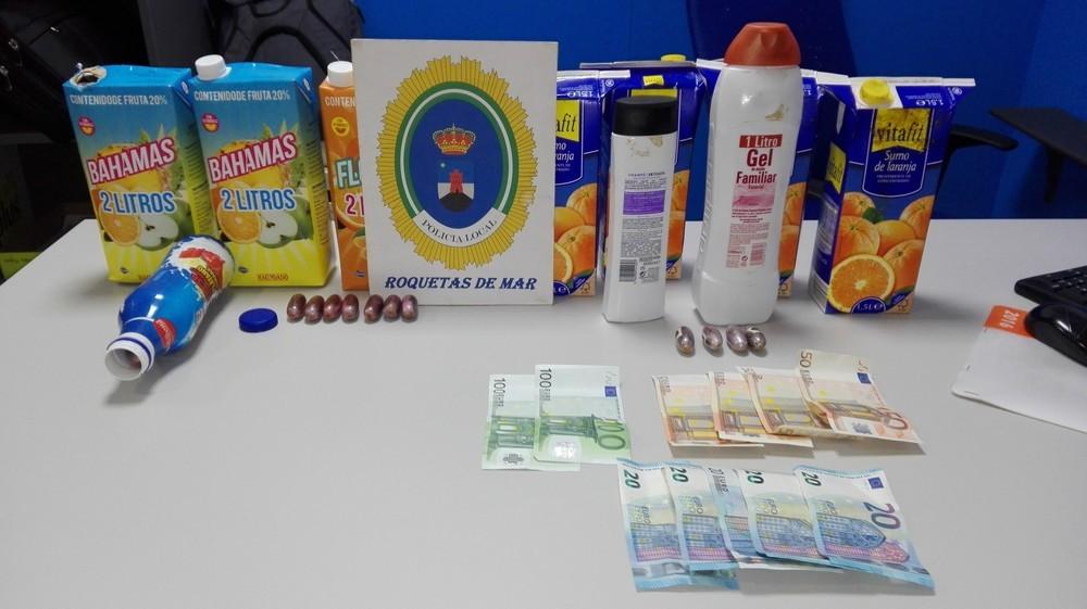 La Policía Local se incauta de once kilos de hachís escondidos en botes de champú y briks de zumo