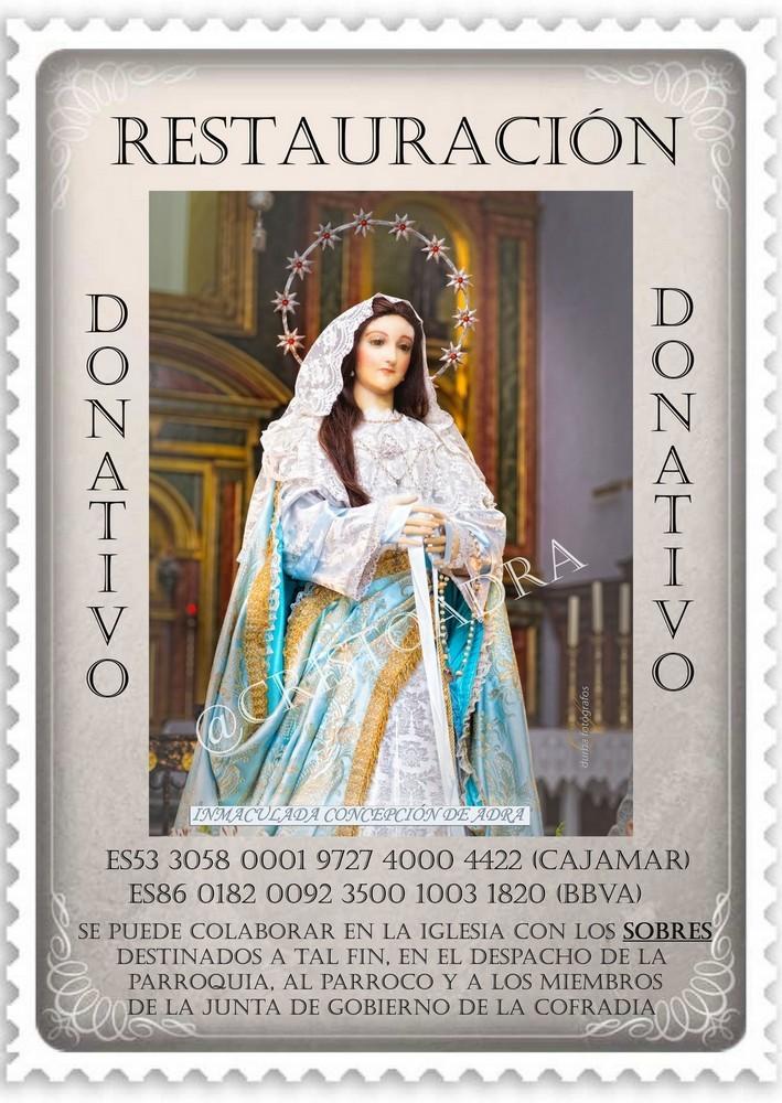Recaudan fondos para la restauración de la venerada Imagen de la Inmaculada Concepción de Adra