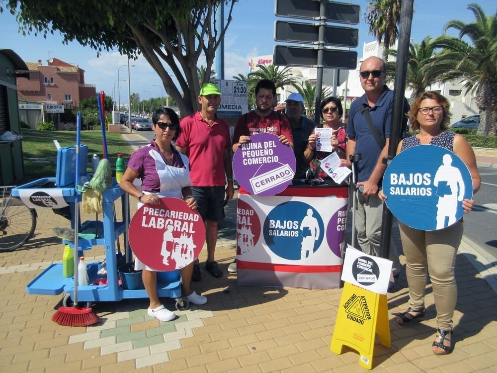 IU pone el foco en la cara oculta de la precariedad de las cifras del turismo en Roquetas