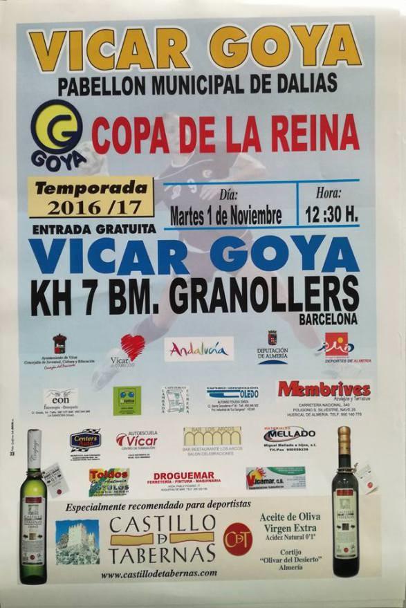 Dalías acoge el partido de la Copa de la Reina de balonmano entre Vícar Goya y KH 7 Balonmano Granollers