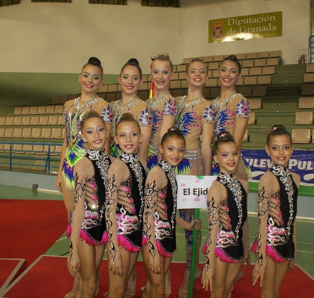 El Club Gimnasia Rítmica El Ejido consigue dos oros y tres platas en el último Torneo de Andalucía antes de partir a Valladolid
