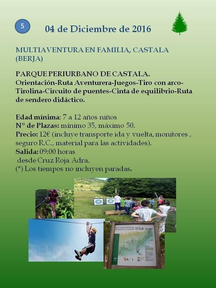 Multiaventura en familia en Castala, nueva propuesta del programa ‘Adra en la Senda’