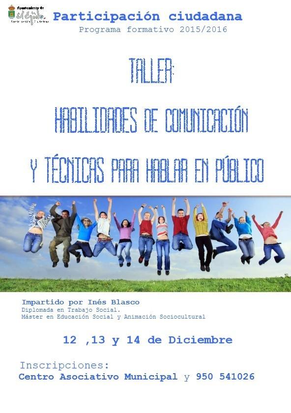 Participación Ciudadana organiza un curso para potenciar las habilidades de comunicación para hablar en público