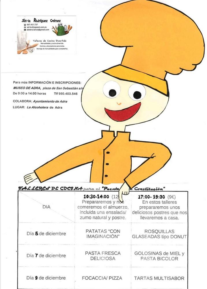 Niños y niñas abderitanos aprenderán a cocinar durante Puente de la Constitución