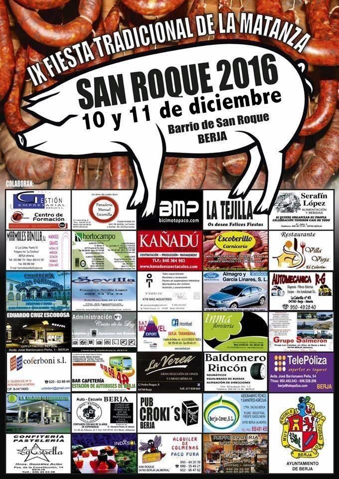 La fiesta de la matanza de San Roque en Berja alcanza su novena edición este fin de semana