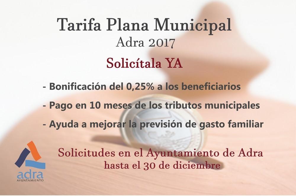 Ayuntamiento de Adra recuerda que aún sigue abierto el plazo para solicitar la Tarifa Plana Municipal