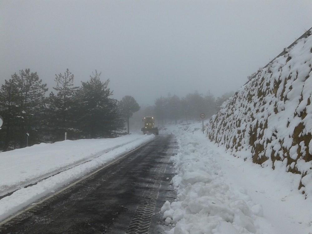 Diputación activa un dispositivo especial por la ola de frío en la Red Provincial de Carreteras