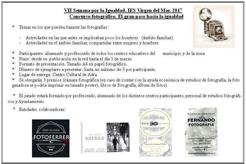 IES Virgen del Mar promueve el concurso fotográfico ‘El gran paso hacia la Igualdad’