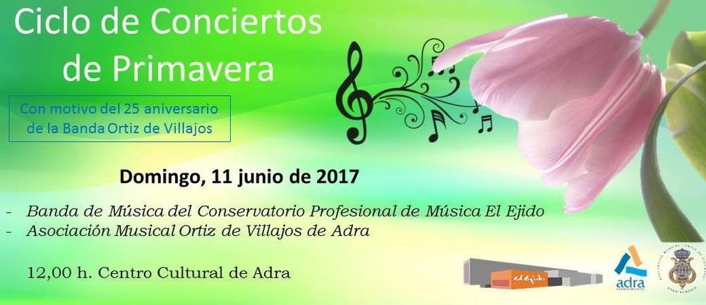 Las bandas del Conservatorio ejidense y de la Asociación Musical Ortiz de Villajos ponen fin al I Ciclo de Conciertos de Primavera de Adra