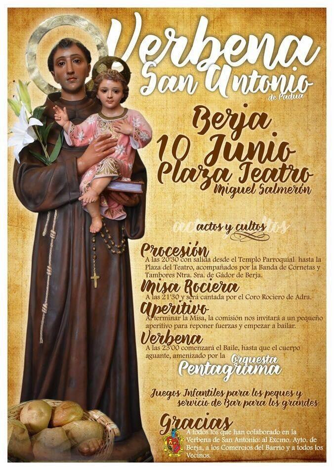 Berja celebra este sábado en la Plaza del Teatro una verbena en honor a San Antonio