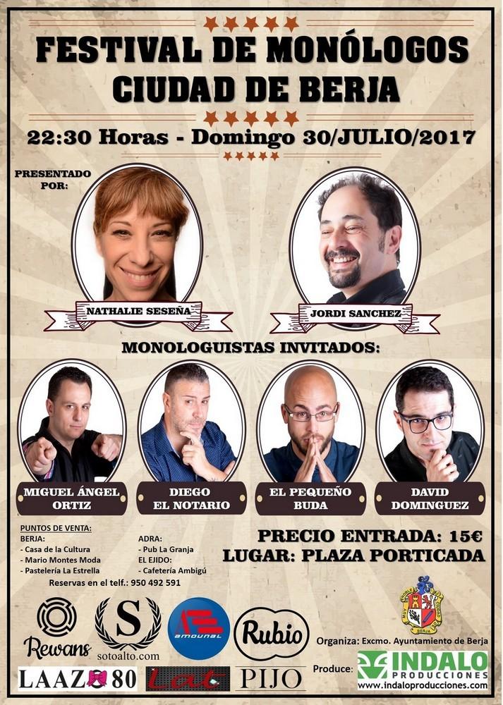 Los televisivos Jordi Sánchez y Nathalie Seseña protagonizan el Festival de Monólogos de Berja