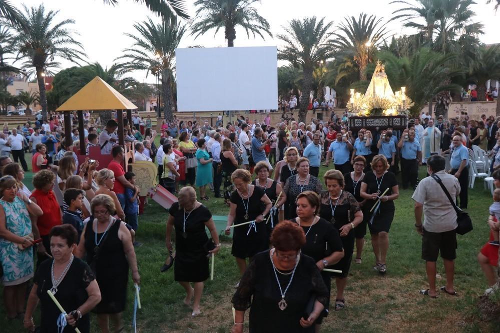 Las inclemencias meteorológicas impiden el tradicional paseo en barco de la Virgen de las Mercedes de Balerma