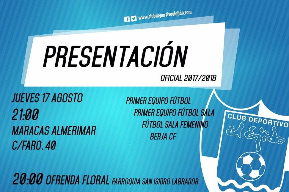 El CD El Ejido presenta a sus plantillas de fútbol y fútbol sala esta noche en Almerimar