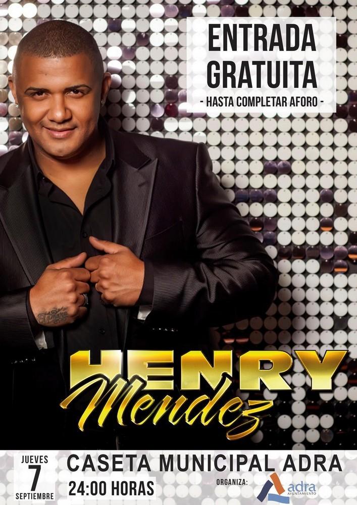 Henry Méndez dará un concierto el 7 de septiembre en la Caseta Municipal de Adra