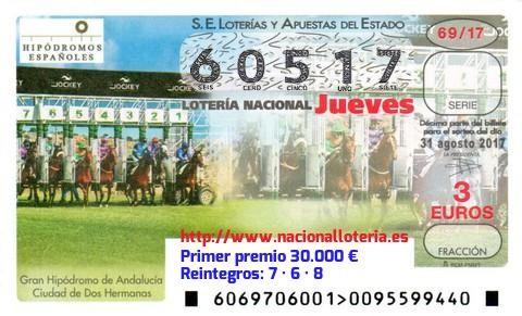 El primer premio de la Lotería Nacional del 31 de agosto toca en El Ejido