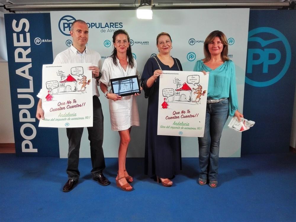 El PP inicia en Almería la campaña #QueNoTeCuentenCuentos para exigir la bonificación al 99% del Impuesto de Sucesiones y Donaciones