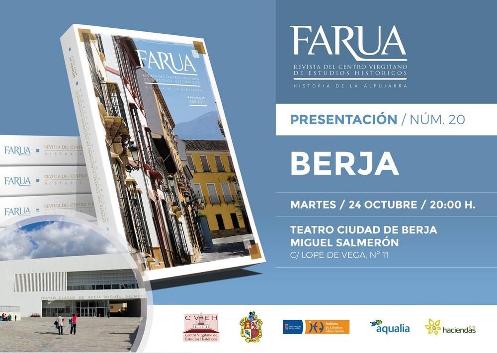 El vigésimo número de la revista FARUA se presentará en el Teatro de Berja