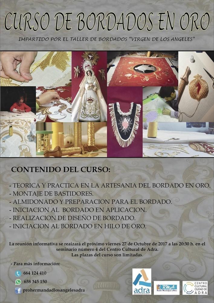 Cultura Adra colabora en el taller de bordado de la pro-hermandad de Los Ángeles