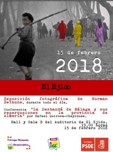 PSOE e IU de El Ejido se unirán el jueves a los actos conmemorativos de la 'Desbandá' de Málaga