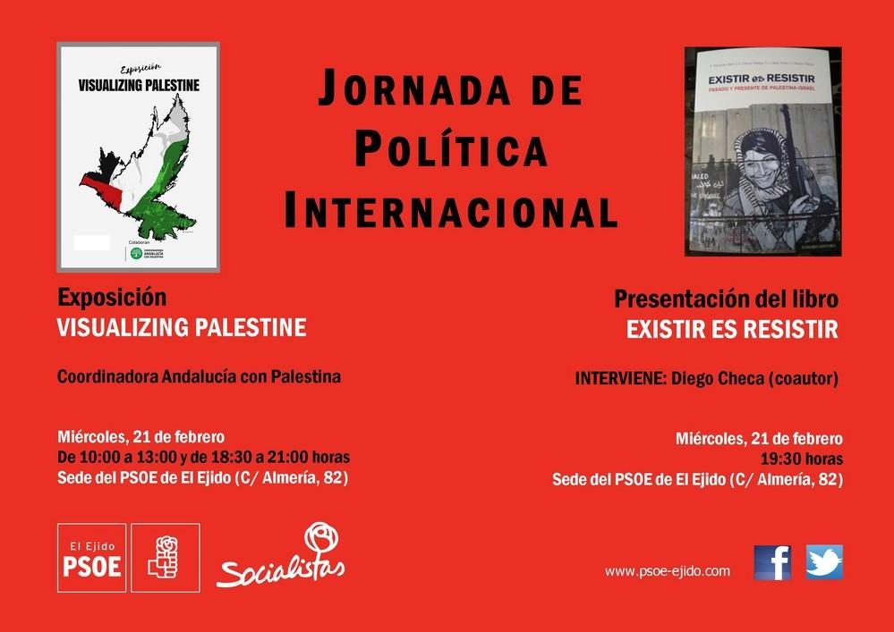 El PSOE de El Ejido acogerá el miércoles una jornada de política internacional sobre Palestina