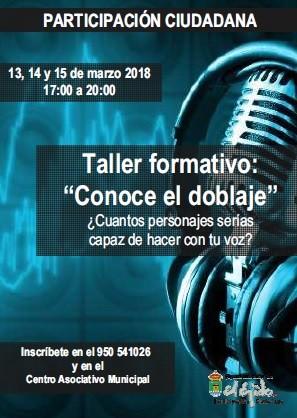 El taller 'Conoce el doblaje' posibilitará descubrir la versatilidad de la voz a la hora de interpretar distintos personajes
