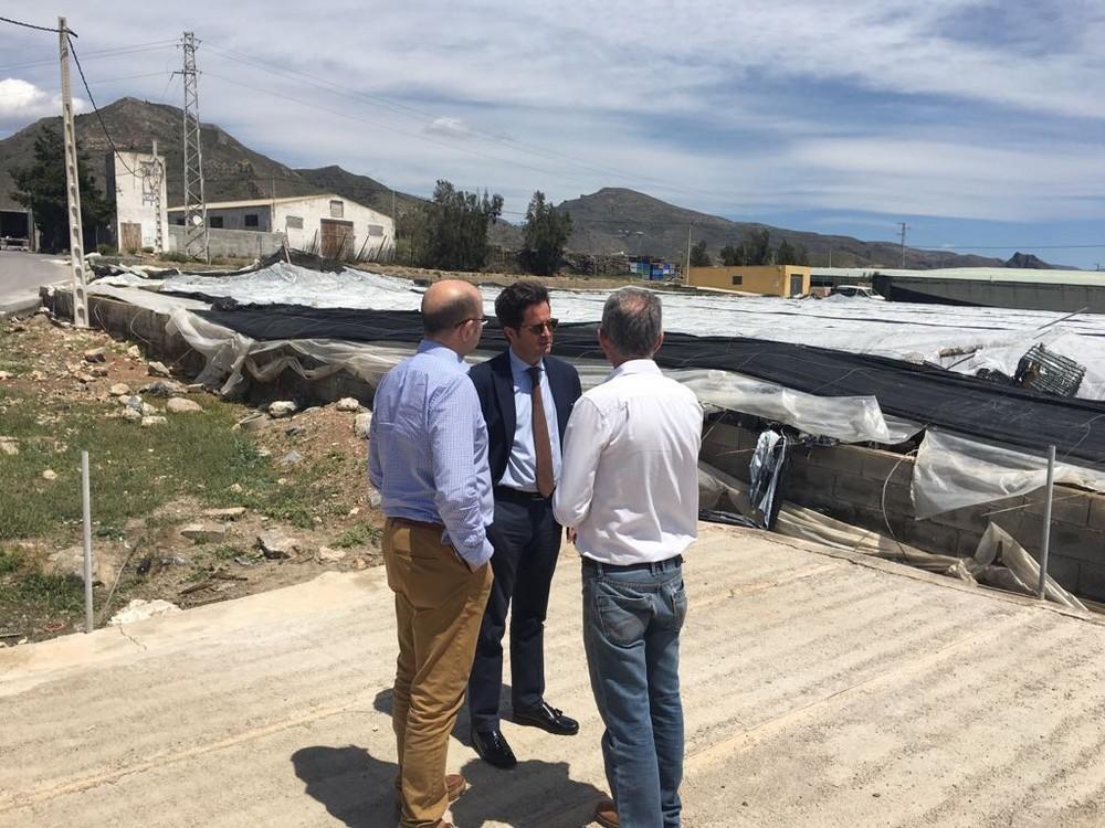 La tormenta de granizo provoca daños en 17 hectáreas de invernaderos en el término municipal de El Ejido