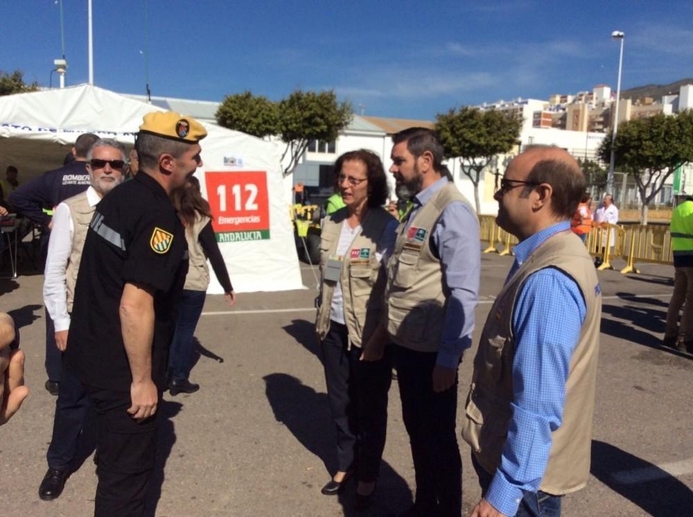 La Junta dirige un simulacro de terremoto en Adra para poner a prueba los mecanismos de coordinación y respuesta a la ciudadanía