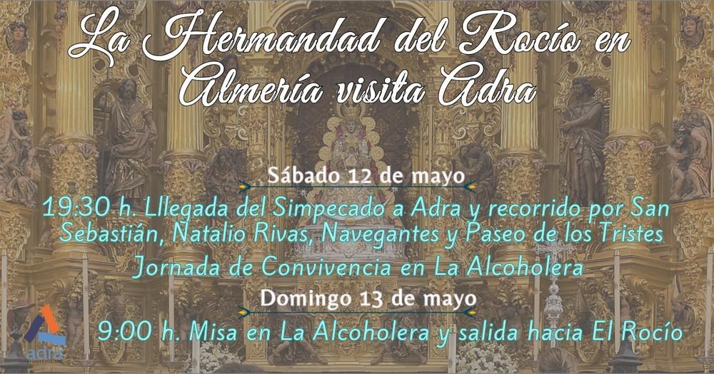 La Hermandad del Rocío de Almería hace este sábado escala en Adra en su peregrinación hacia la aldea