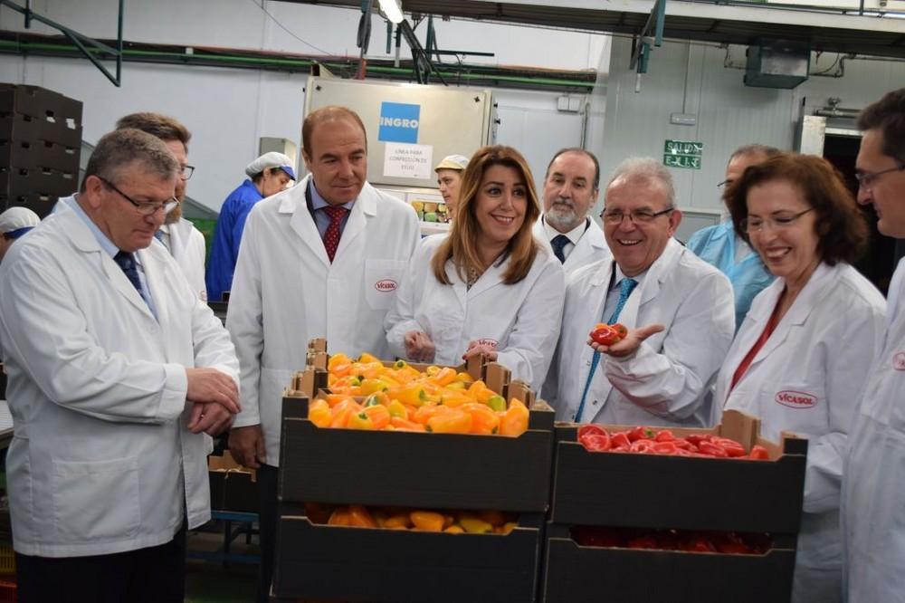 Susana Díaz visita las instalaciones centrales de Vicasol en Vícar