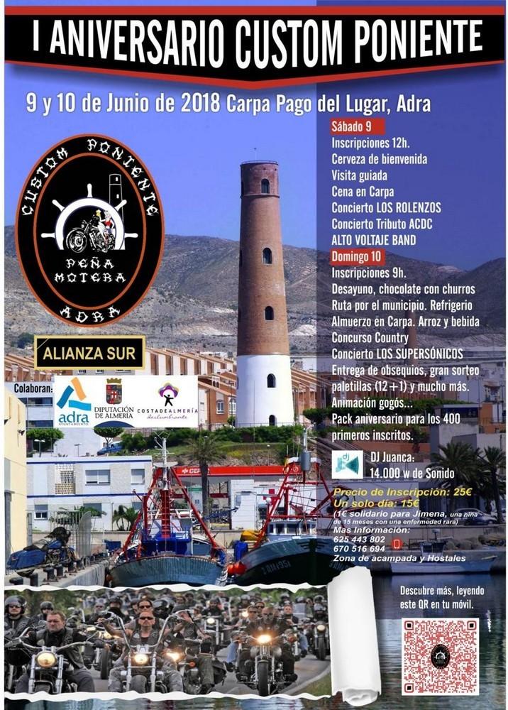 Unos 400 moteros se dan cita en Adra este fin de semana en el I Aniversario Custom Poniente