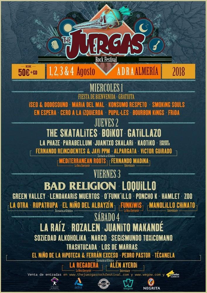 Adra pondrá el lunes a la venta entradas por día para los conciertos de Loquillo y Rozalén en The Juergas Rock Festival