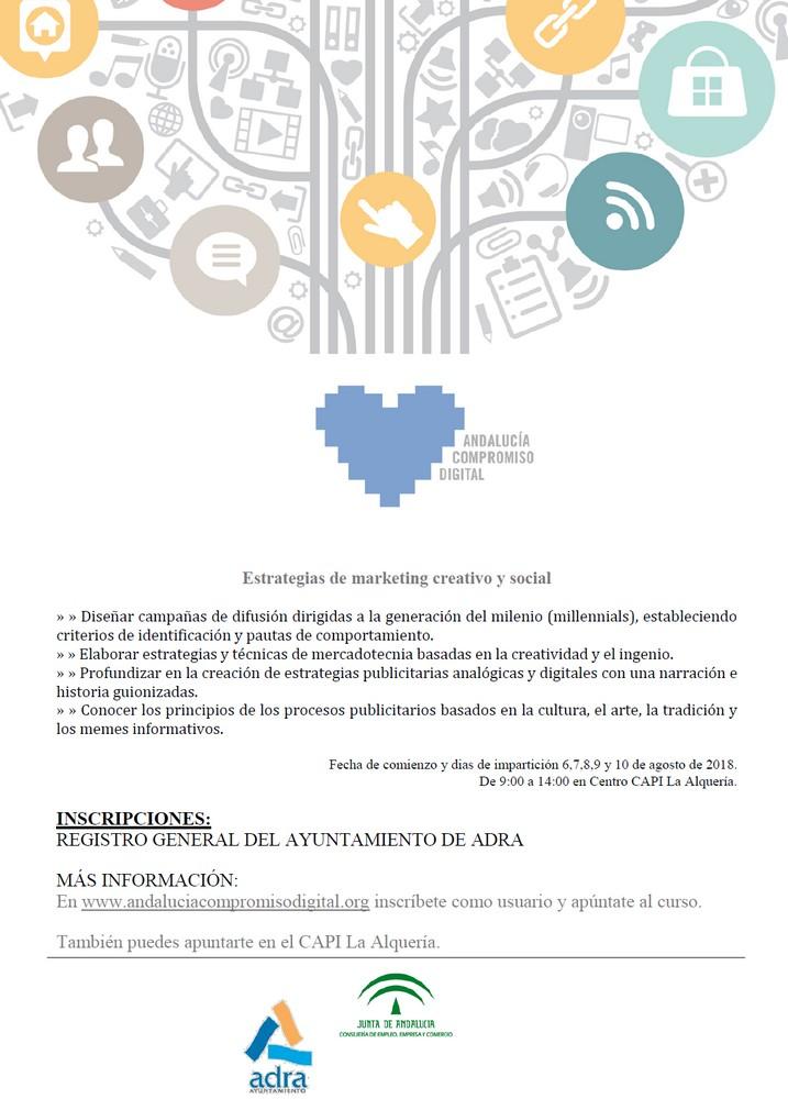 El CAPI de La Alquería acoge un curso de estrategias de marketing creativo y social